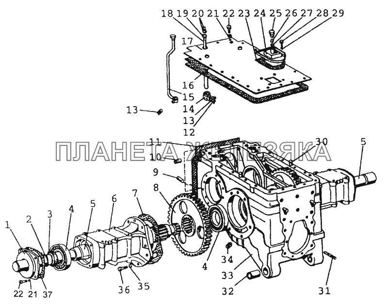 2401, 2407 Корпус заднего моста. Конечная передача МТЗ-80 (2002)